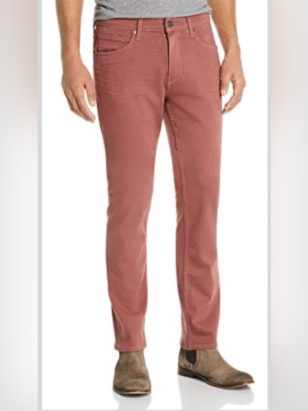 🦋PAIGE Men's Slim Straight Jeans in Mauve Sz 34